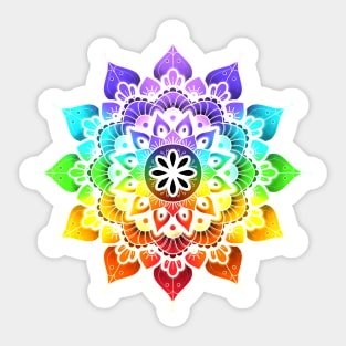 Mandala of Chakras in the 7 colors of the rainbow n°2 Sticker